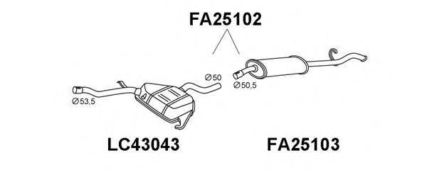 Глушитель выхлопных газов конечный VENEPORTE FA25103