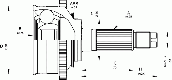 Шарнирный комплект, приводной вал OPEN PARTS CVJ5686.10