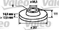 Тормозной диск VALEO 186170
