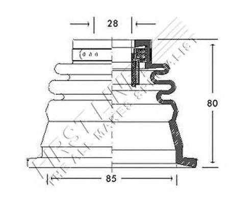 Пыльник, приводной вал FIRST LINE FCB2650