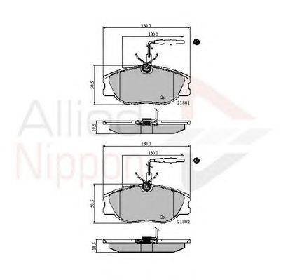 Комплект тормозных колодок, дисковый тормоз COMLINE ADB11001