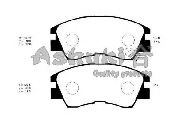 Комплект тормозных колодок, дисковый тормоз ASHUKI C007-01J