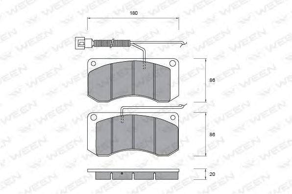 Комплект тормозных колодок, дисковый тормоз WEEN 151-1038