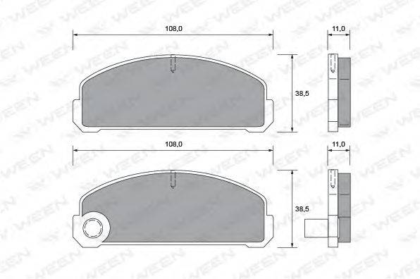 Комплект тормозных колодок, дисковый тормоз WEEN 151-1407