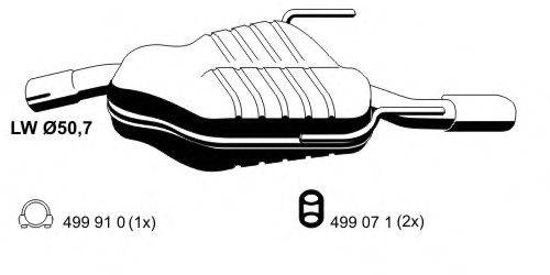 Глушитель выхлопных газов конечный ERNST 043281
