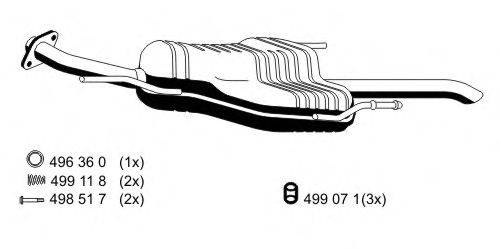 Глушитель выхлопных газов конечный ERNST 054102