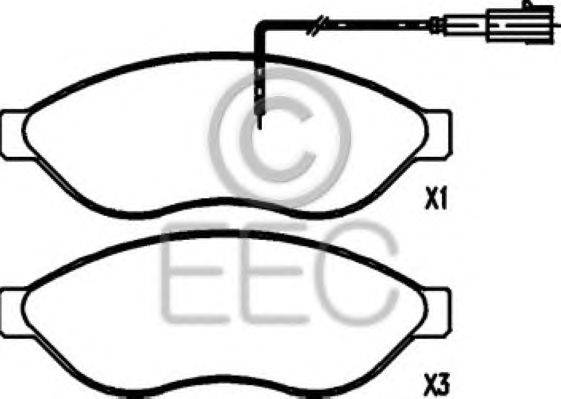 Комплект тормозных колодок, дисковый тормоз EEC BRP1567