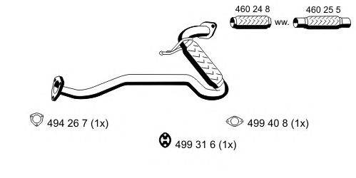 Труба выхлопного газа ERNST 330459
