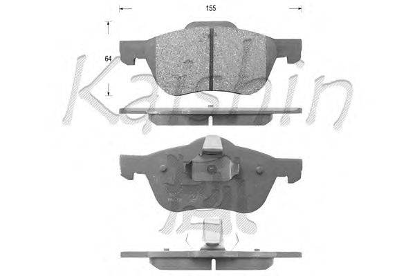 Комплект тормозных колодок, дисковый тормоз KAISHIN D1256