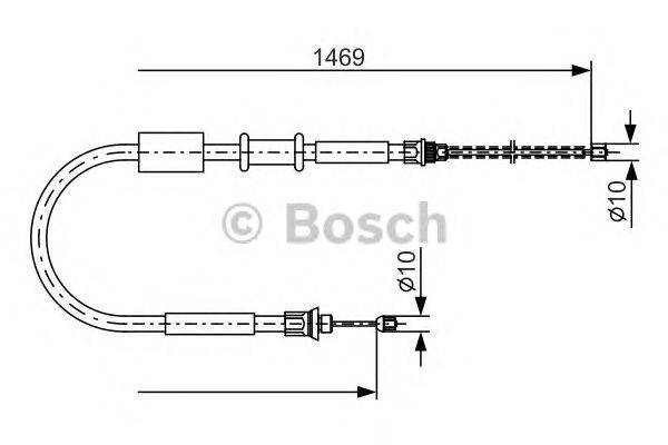 Трос, стояночная тормозная система BOSCH 1 987 477 383