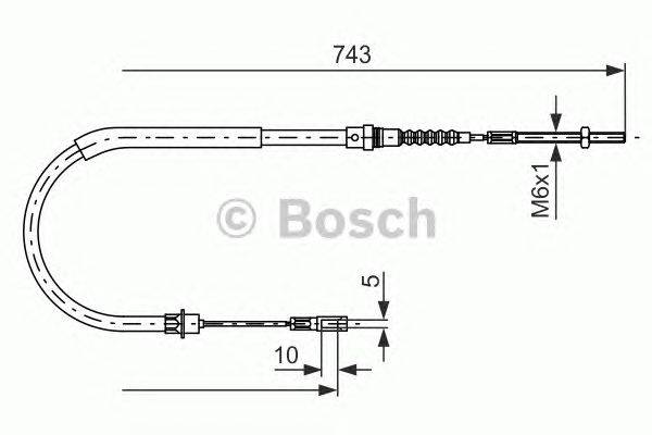 Трос, стояночная тормозная система BOSCH 1 987 477 566