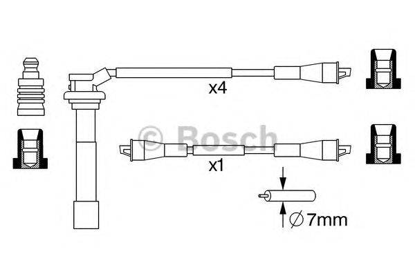 Комплект проводов зажигания BOSCH 0 986 357 053