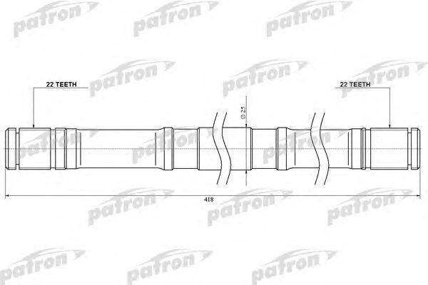 Приводной вал PATRON GA16LH