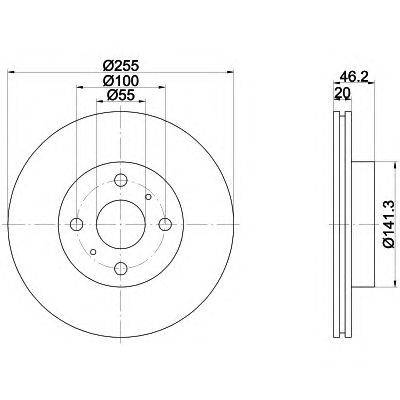 Тормозной диск HELLA PAGID 8DD 355 116-411