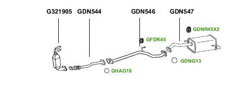 Система выпуска ОГ GT Exhaust 1334