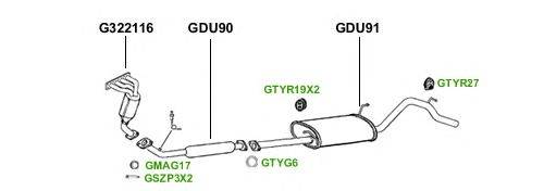 Система выпуска ОГ GT Exhaust 3636