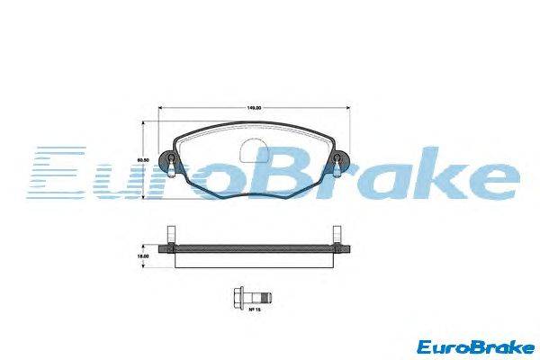 Комплект тормозных колодок, дисковый тормоз EUROBRAKE 5501222553