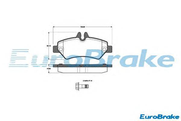 Комплект тормозных колодок, дисковый тормоз EUROBRAKE 5501223363