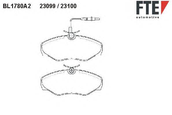 Комплект тормозных колодок, дисковый тормоз FTE BL1780A2