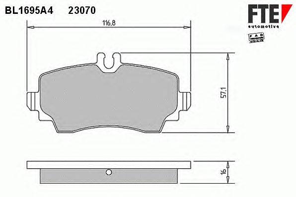 Комплект тормозных колодок, дисковый тормоз FTE BL1695A4