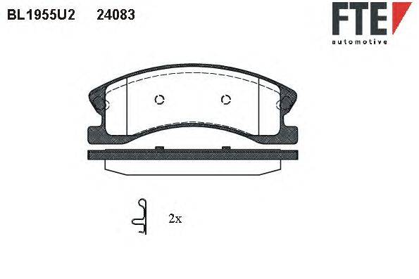 Комплект тормозных колодок, дисковый тормоз FTE BL1955U2