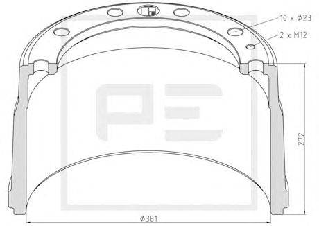 Тормозной барабан PE Automotive 026.600-00A