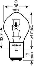 Лампа накаливания, фара дальнего света; Лампа накаливания, основная фара; Лампа накаливания, основная фара; Лампа накаливания, фара дальнего света OSRAM 7327