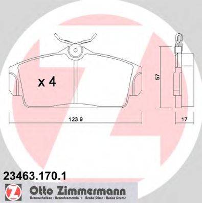 Комплект тормозных колодок, дисковый тормоз ZIMMERMANN 234631701