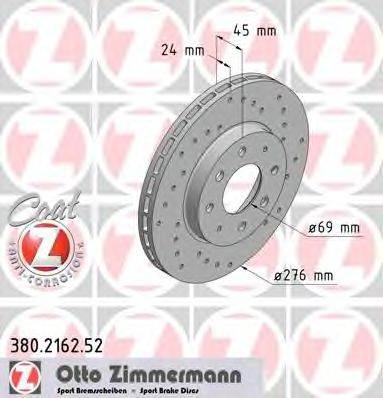 Тормозной диск ZIMMERMANN 380.2162.52