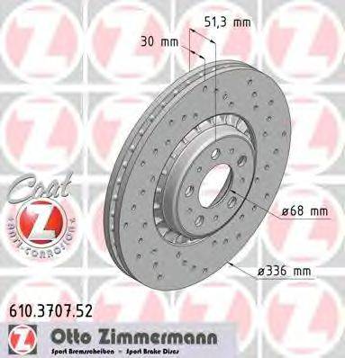 Тормозной диск ZIMMERMANN 610370752