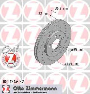 Тормозной диск ZIMMERMANN 100.1246.52