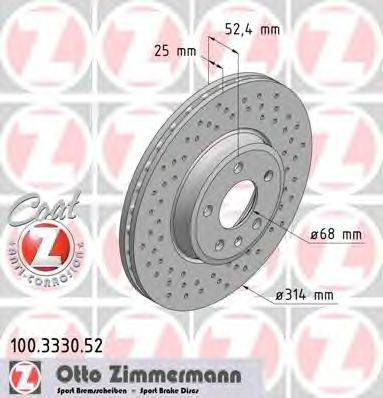 Тормозной диск ZIMMERMANN 100333052