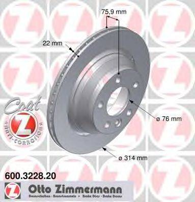 Тормозной диск ZIMMERMANN 600322820