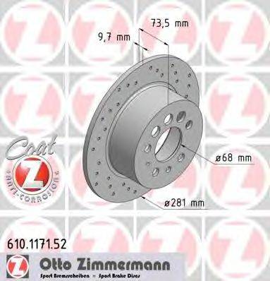 Тормозной диск ZIMMERMANN 610.1171.52
