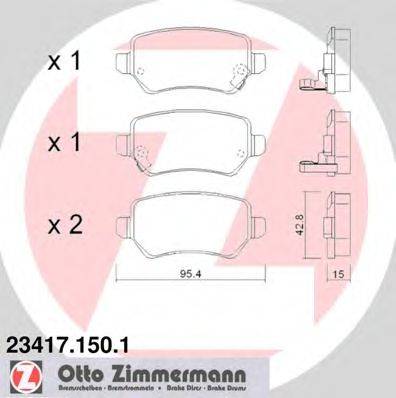 Комплект тормозных колодок, дисковый тормоз ZIMMERMANN 23655