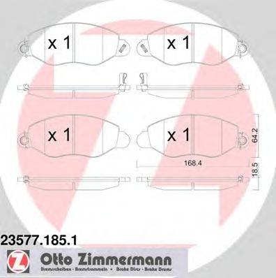 Комплект тормозных колодок, дисковый тормоз ZIMMERMANN 23580