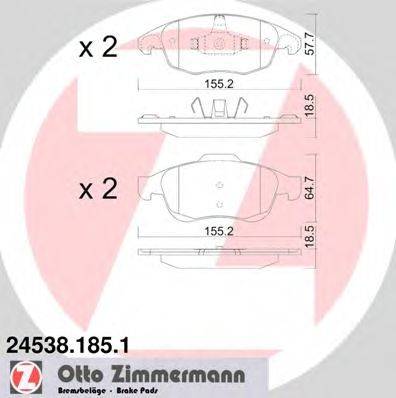 Комплект тормозных колодок, дисковый тормоз ZIMMERMANN 245381851