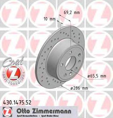 Тормозной диск ZIMMERMANN 430147552