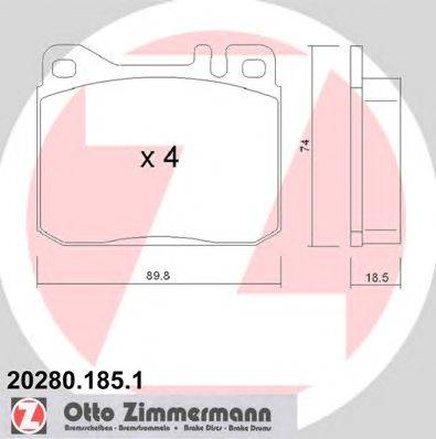 Комплект тормозных колодок, дисковый тормоз ZIMMERMANN 20280.185.1