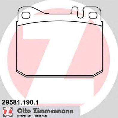 Комплект тормозных колодок, дисковый тормоз ZIMMERMANN 29581.190.1