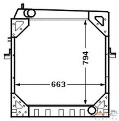 Радиатор, охлаждение двигателя HELLA 8MK 376 709-571