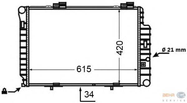 Радиатор, охлаждение двигателя HELLA 8MK376769721