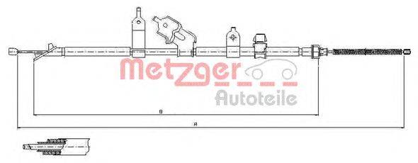 Трос, стояночная тормозная система METZGER 171081