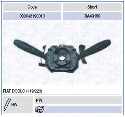 Выключатель на колонке рулевого управления MAGNETI MARELLI 000043190010