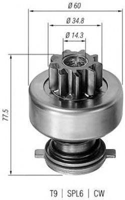 Ведущая шестерня, стартер MAGNETI MARELLI 940113020114