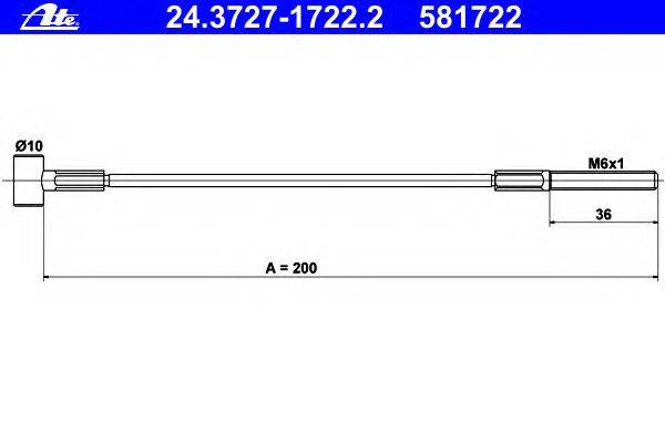 Трос, стояночная тормозная система ATE 24.3727-1722.2