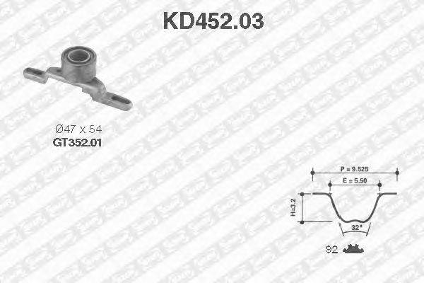 Комплект ремня ГРМ SNR KD452.03