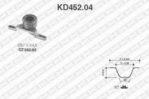 Комплект ремня ГРМ SNR KD452.04