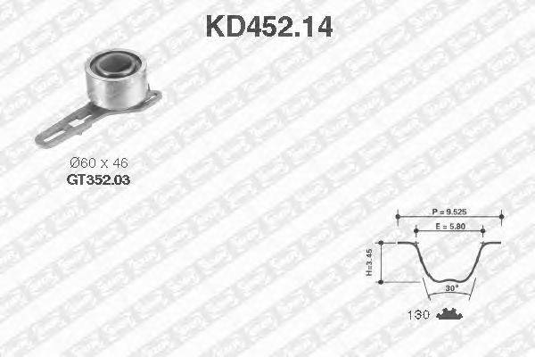 Комплект ремня ГРМ SNR KD452.14