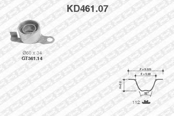 Комплект ремня ГРМ SNR KD461.07